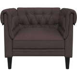 vidaXL Fotelja Chesterfield tamnosmeđa od tkanine | shoptok.hr