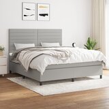 vidaXL Box spring postelja z vzmetnico svetlo siva 180x200 cm blago Cene