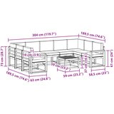  Set vanjskih sofa 10 kom. Bijela i antracit Poliester | shoptok.hr