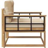  Srednja sofa za van Čvrsto drvo akacije Bijela - Bijeli Mreža | shoptok.hr