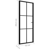 Sobna vrata od stakla ESG i aluminija 76 x 201 5 cm crna | shoptok.hr