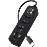LINQ Zvezdišce USB-C do 3x USB vrat, citalnik kartic SD / Micro-SD, - crn, (21262195) | Shoptok.si