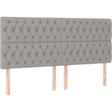 posteljni okvir z vzglavjem svetlo siv 200x200 cm blago, (20736712) | Shoptok.si