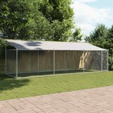  Kavez za pse s krovom i vratima sivi 6x2x2 m pocinčani čelik | Eponuda.com