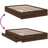  Posteljni okvir s predali rjavi hrast 120x190 cm inž. les | Shoptok.si