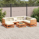  8-dijelni set vrtnih sofa voštano smeđi od masivne borovine | shoptok.hr