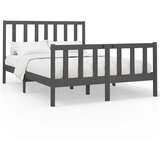 Furnova Posteljni okvir siv iz trdne borovine 150x200 cm, (21940310) | Shoptok.si
