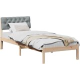  Okvir kreveta s uzglavljem Smeđa i svijetlo siva 75 x 190 cm | shoptok.hr