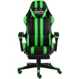  Igraća stolica od umjetne kože s osloncem za noge crno-zelena | shoptok.hr