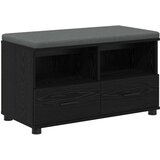  Klupa za hodnik s jastukom s policom Crni Hrast 80 x 38 x 46 cm | shoptok.hr