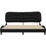  Posteljni okvir z LED lučkami črn 180x200 cm blago | Shoptok.si