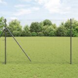 vidaXL Ograjni stebri 12 pcs Siva 200 cm Jeklo s prašnim premazom | Shoptok.si