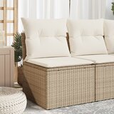 Maison Chic Vrtni kavč - Zunanji kavč brez naslonjal z blazinami bež poli ratan, (22041756) | Shoptok.si