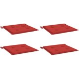  Jastuci za vrtne stolice 4 kom crveni 50x50x4 cm od tkanine | shoptok.hr