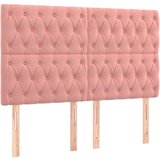  Posteljni okvir z vzglavjem roza 160x200 cm žamet, (20903487) | Shoptok.si