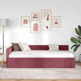 vidaXL Kutni okvir kreveta s uzglavljem boja crnog vina 100 x 200 cm | shoptok.hr
