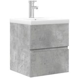 vidaXL 2-dijelni set kupaonskog namještaja siva boja betona drveni | shoptok.hr