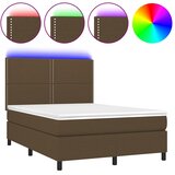  box spring s madracem LED tamnosmeđi 140x200 cm tkanina | shoptok.hr