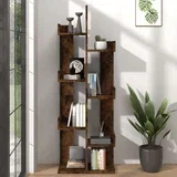 Knjižna omara - Knjižni regal 48x25,5x140 cm dimljeni hrast konstruiran les, (21726073)