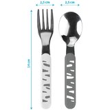 BabyOno Set žlica i vilica od čelika, siva | shoptok.hr