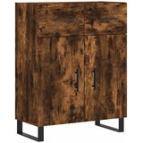  Visoka komoda dimljeni hrast 69,5x34x180 cm konstruiranog drva Slike