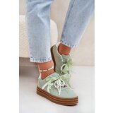 Boto Women Sneakers On Platform With Decorations Green Vinness | Shoptok.si