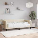  Dnevni krevet s madracem krem 100 x 200 cm od tkanine | shoptok.hr