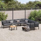  7-dijelni set vrtnih sofa s jastucima crni aluminijski | shoptok.hr
