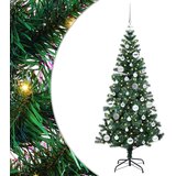 vidaXL Umjetno predsvijetljeno božićno drvce Zelena 150cm PVC i metal | shoptok.hr