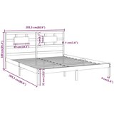  Okvir za krevet od masivne borovine sivi 200 x 200 cm | shoptok.hr
