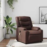  Masažni naslonjač od umjetne kože smeđi | shoptok.hr