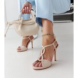 Gemre Beige patent high-heeled sandals Vappu | Shoptok.si