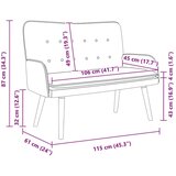  Kauč za dvoje boja crnog vina 115 x 61 x 87 cm Baršun | shoptok.hr