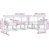  Set vanjskih sofa 5 kom. Prirodna i svijetlo siva Smeđa 247 x 128,5 x 73 cm | Shoptok.si