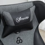  Igraća stolica podesiva po visini i okretna presvlaka od umjetne kože sklopivi nasloni za ruke crna+siva | shoptok.hr
