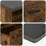  Klupa za hodnik s jastukom Dimljeni Hrast 80 x 38 x 46 cm | shoptok.hr