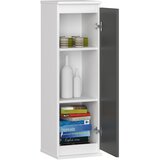 AKORD Clp Stenska Vitrina, Bela/Grafitno Siva, (5000332972) | Shoptok.si