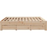 vidaXL Posteljni okvir brez vzmetnice s predali 200x200 cm borovina | Shoptok.si