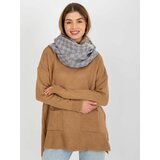 Fashion Hunters Women's winter tunnel scarf with wool - gray Cene