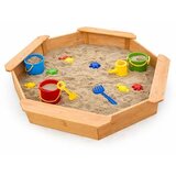 Kinder Home Dečiji drveni peskarnik – model sa 8 strana i 4 sedišta, 134,5×134,5 cm WSB-1345 Cene