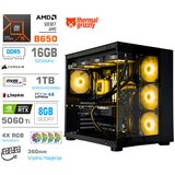 MEGA Računalnik MT S5 R5-7600X/RTX5060Ti/32GB-DDR5/1TB/750W/Brez OS/zelena črna RGB + Estetski napajalni kabli [Rumena / Črna], (5000367777) | Shoptok.si
