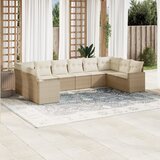 Maison Chic Seti vrtnega pohištva - Vrtna garnitura - Vrtni pohištvo set 10-delna z blazinami bež poli ratan, (21818310) | Shoptok.si