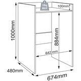 MID.YOU OMARICA ZA PRALNI STROJ antracit, medeni hrast | Shoptok.si