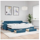 vidaXL Izvlečna dnevna postelja s predali modra 90x200 cm ža | Shoptok.si