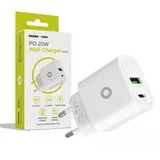 PD20W Wall Charger MO12 white 1x USB-A + 1x USB-C