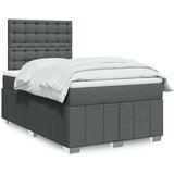 vidaXL Box spring postelja z vzmetnico temno siva 120x190 cm blago | Shoptok.si