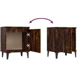  Nočna omarica s kovinskimi nogami dimljeni hrast 40x30x50 cm, (20732389) | Shoptok.si