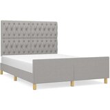  Okvir za krevet s uzglavljem svjetlosivi 140x190 cm od tkanine | shoptok.hr