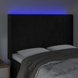  LED uzglavlje crno 147x16x118/128 cm baršunasto | shoptok.hr
