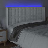  Posteljno vzglavje belo 147x16x118/128 cm umetno usnje, (20951715) | Shoptok.si